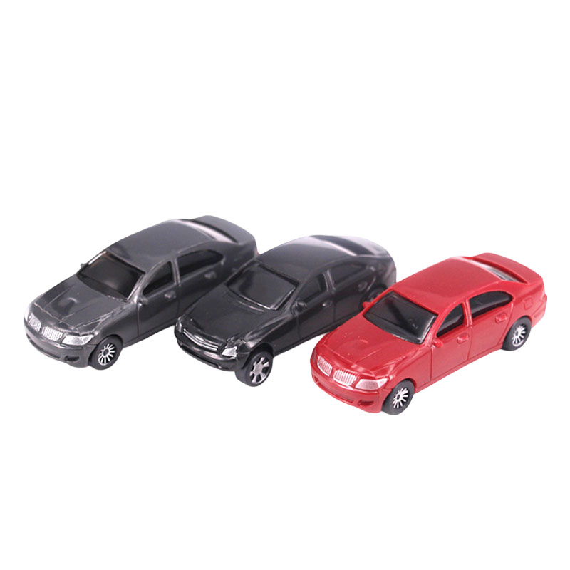 How can the placement of colored car series models in model road displays create a sense of 